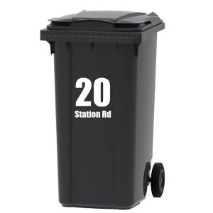 Set of 4 White Wheelie Bin House Numbers